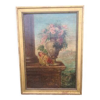 Tableau nature morte peinture sur bois