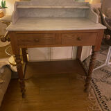 Bathroom cabinet in oak and antique marble