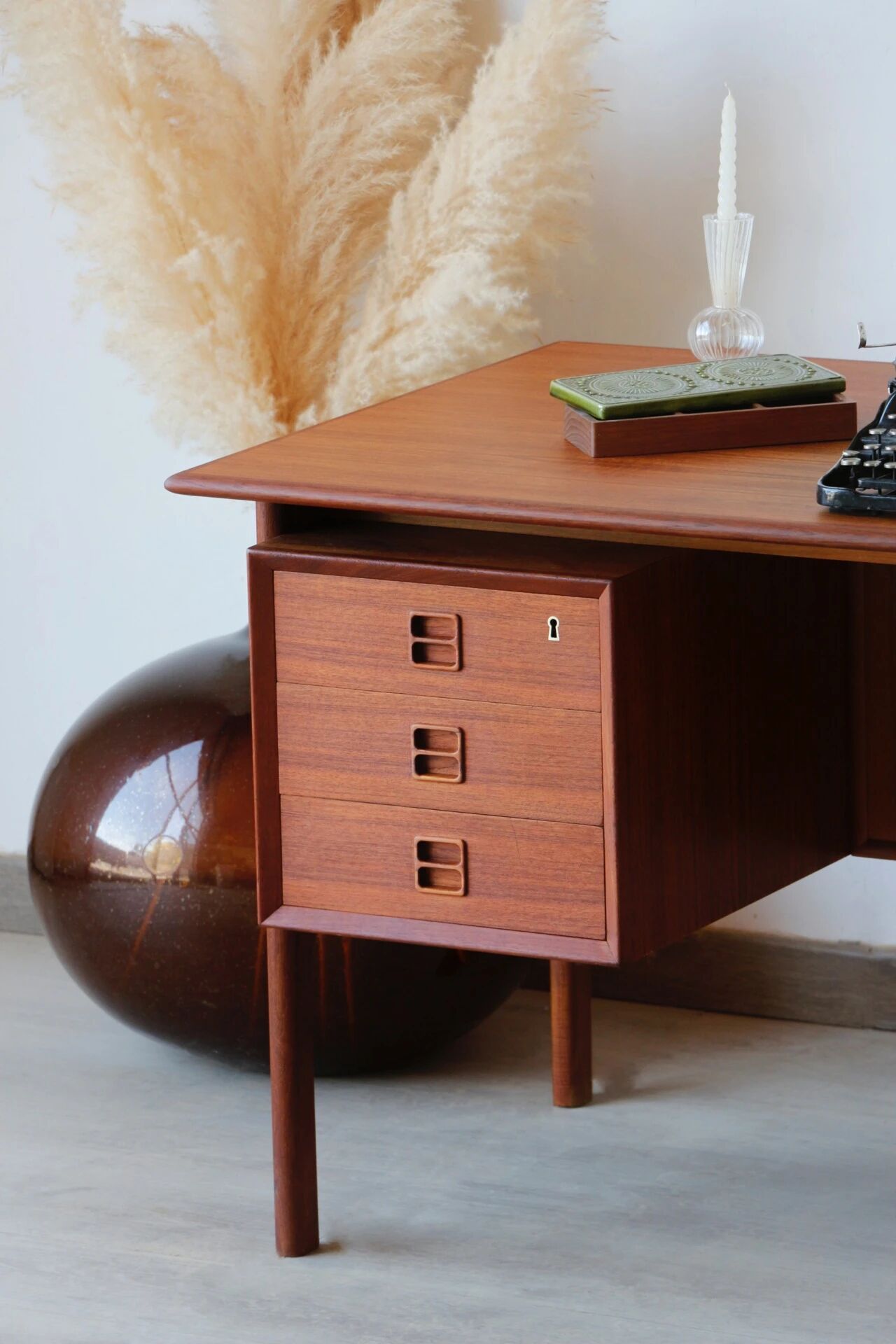 Danish desk from the 1960s by Erik Brouer – solid teak