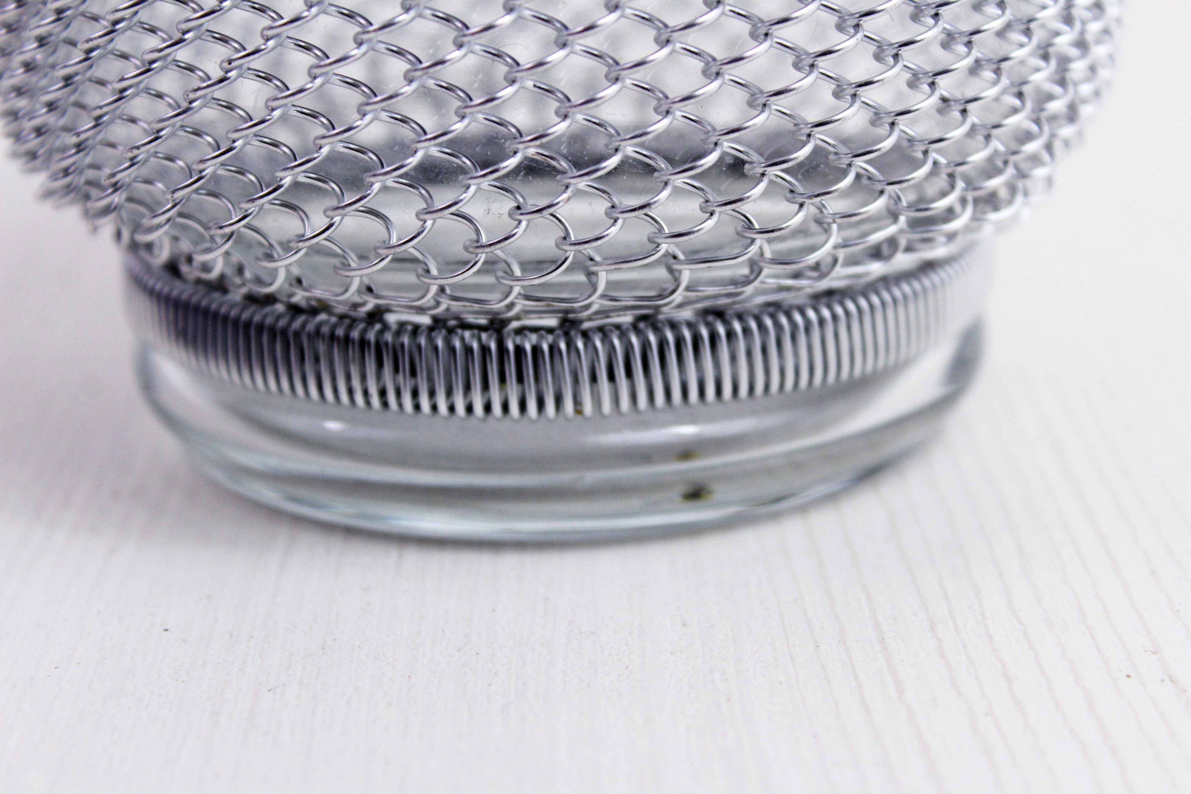 Vintage glass and metal ice bucket