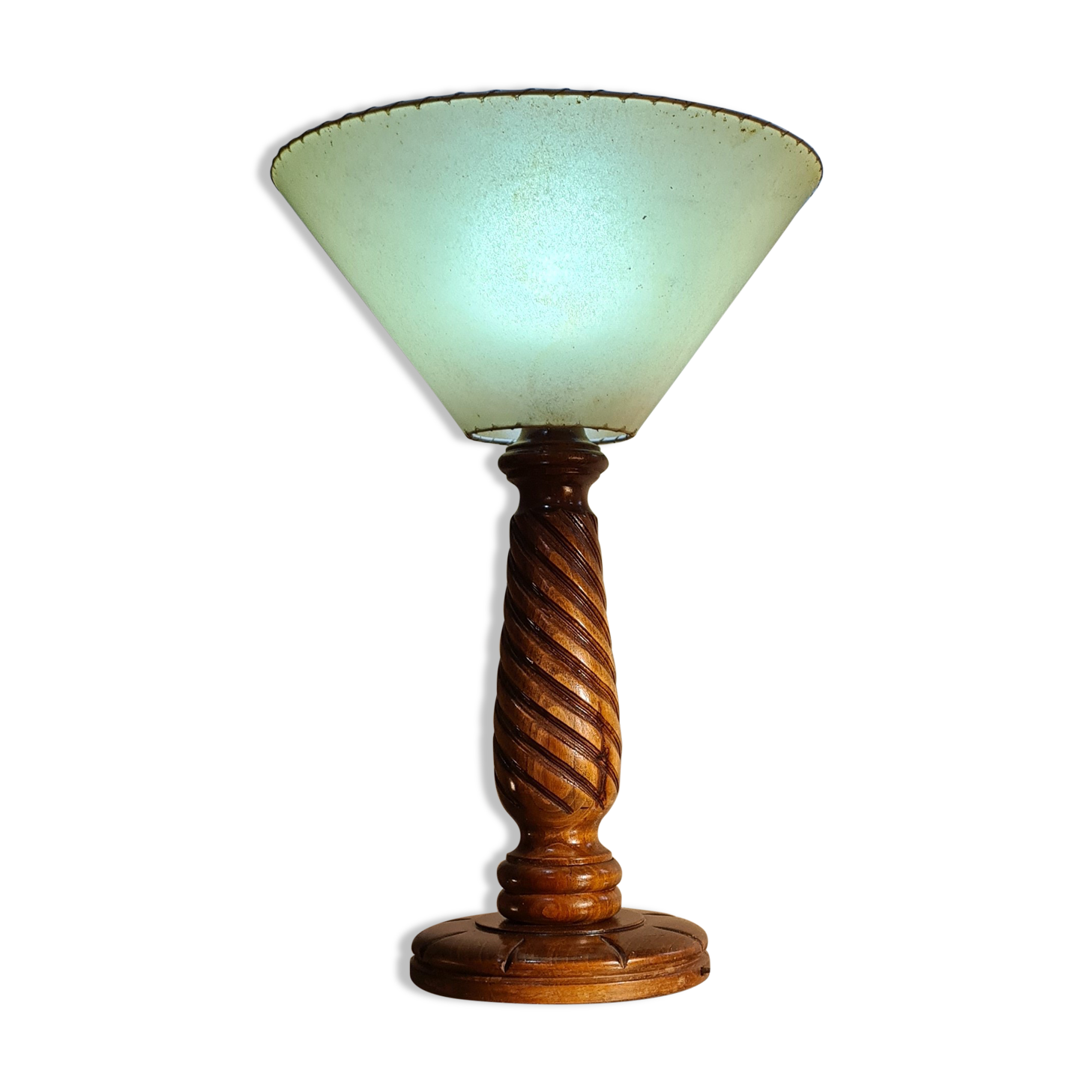 Vintage 1960 solid wood lamp