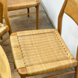 Mid century cherry wood dining chairs by Georg Leowald for Wilkhahn, Set of 4, Germany,1950s