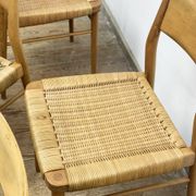 Mid century cherry wood dining chairs by Georg Leowald for Wilkhahn, Set of 4, Germany,1950s