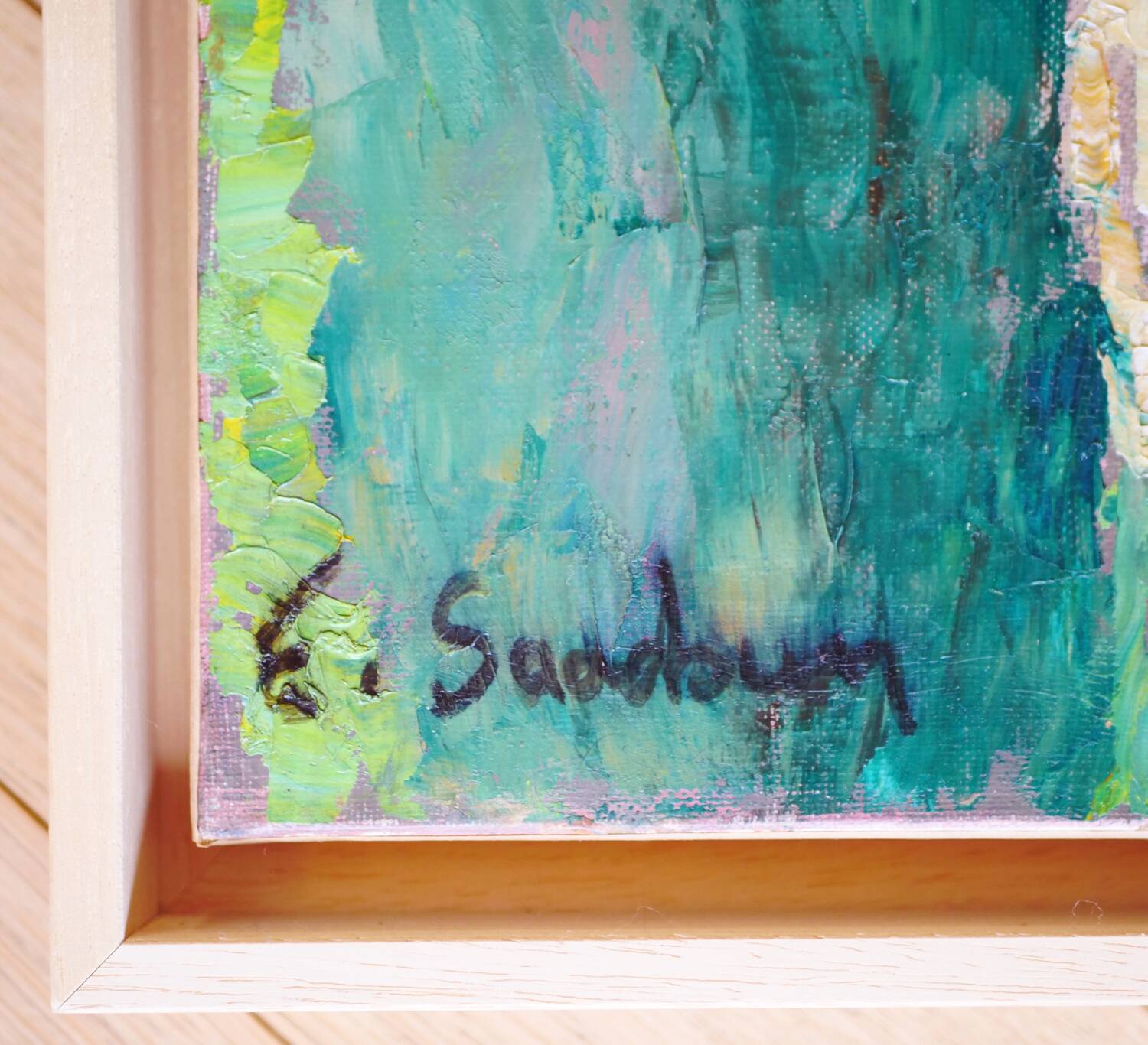 Blue and yellow hills, oil on canvas signed