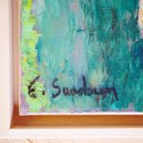 Blue and yellow hills, oil on canvas signed