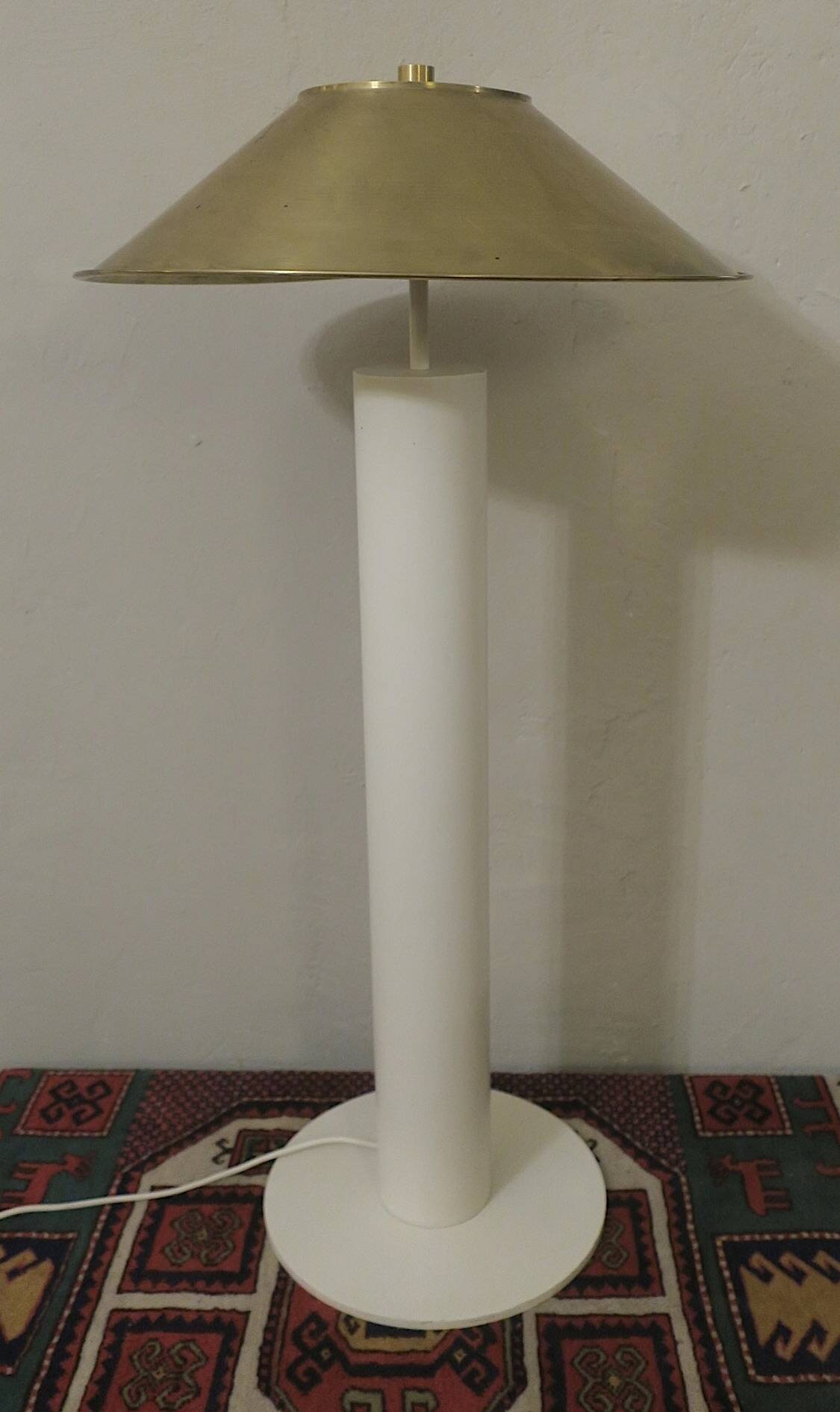 Floor Lamp with Brass Shade by Peter Preller for Tecta, 1980s