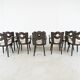 Vintage brutalist dining chairs, set of 8 - 1960s