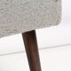 Grey boucle shell chair, dark beech wood, Poland, 1960s.