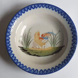 Rooster plate and basket of the Charolles factory