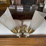 Pair of double sconces in brass 1950
