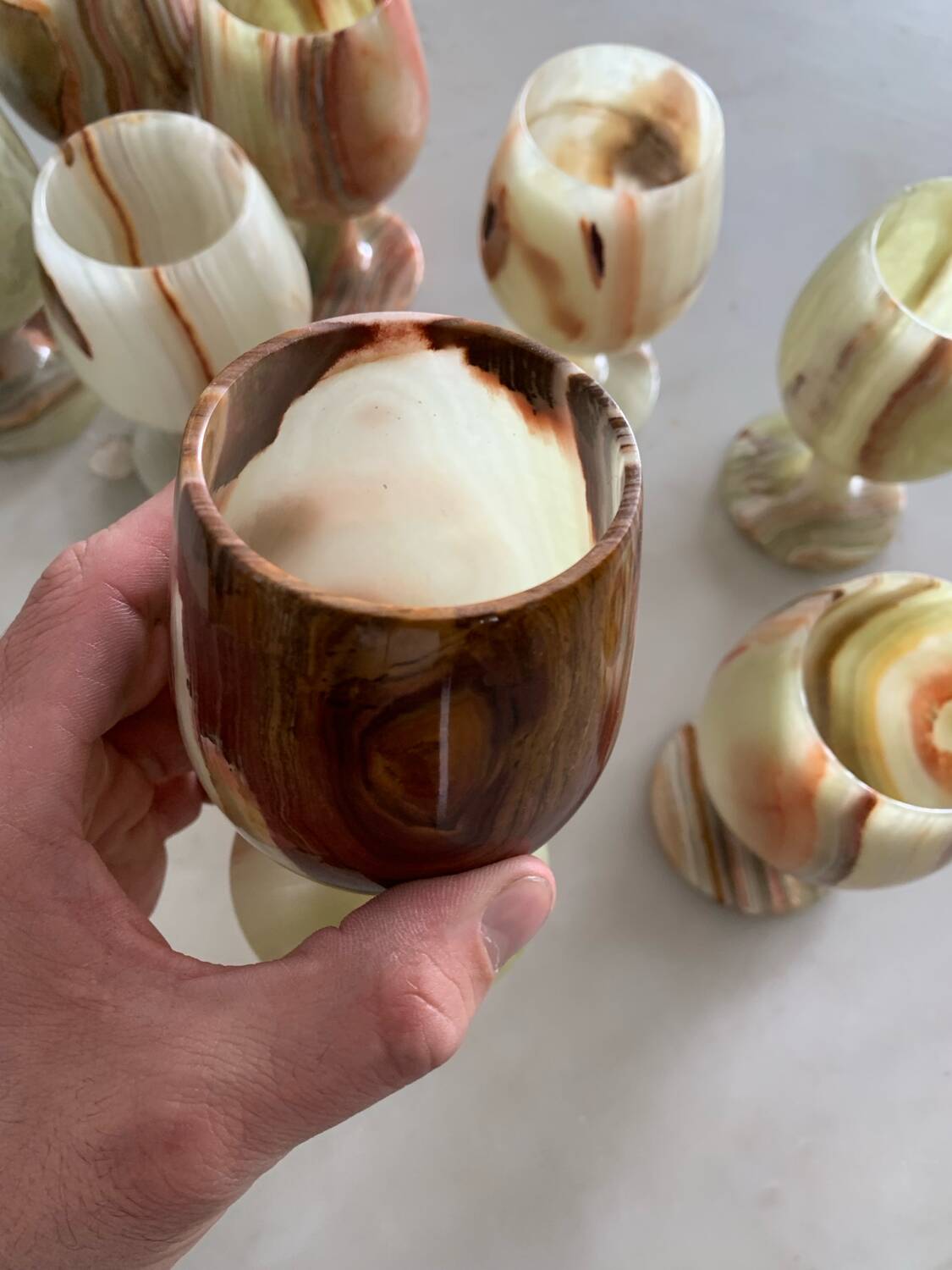 Vintage Onyx Glass Lot Circa 1970