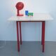 Foldable table with red checkered pattern from the 80s.