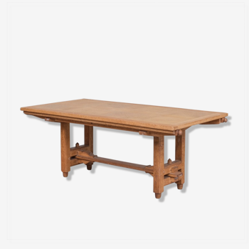 Guillerme et Chambron oak french mid-century dining table