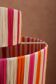 Suspension en raphia rayée rose orange naturel