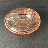 Bonbonnière vintage en verre rose