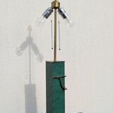 Vintage Jean Roche lamp base, 1980, brass & green