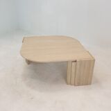 Table basse en travertin italien, années 1980