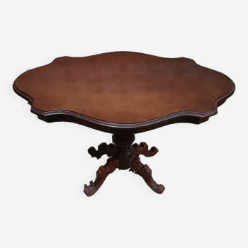 Mahogany pedestal table, vintage violin top