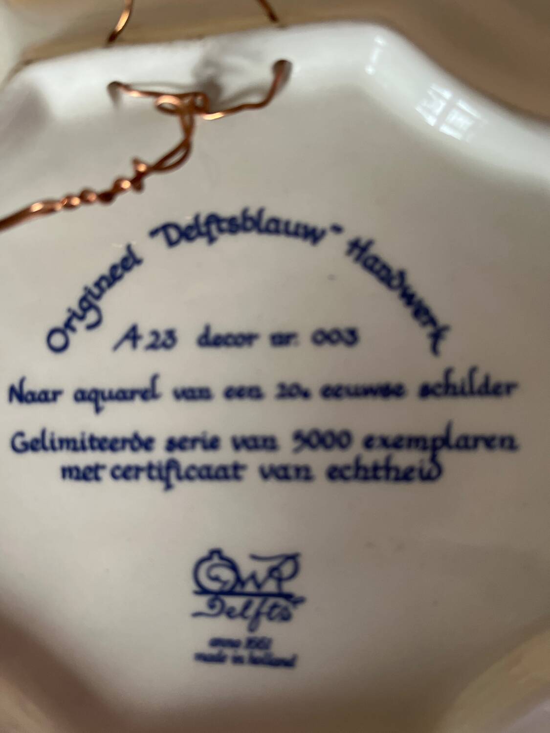 Delf Delfts hand painted dish numbered 3/5000