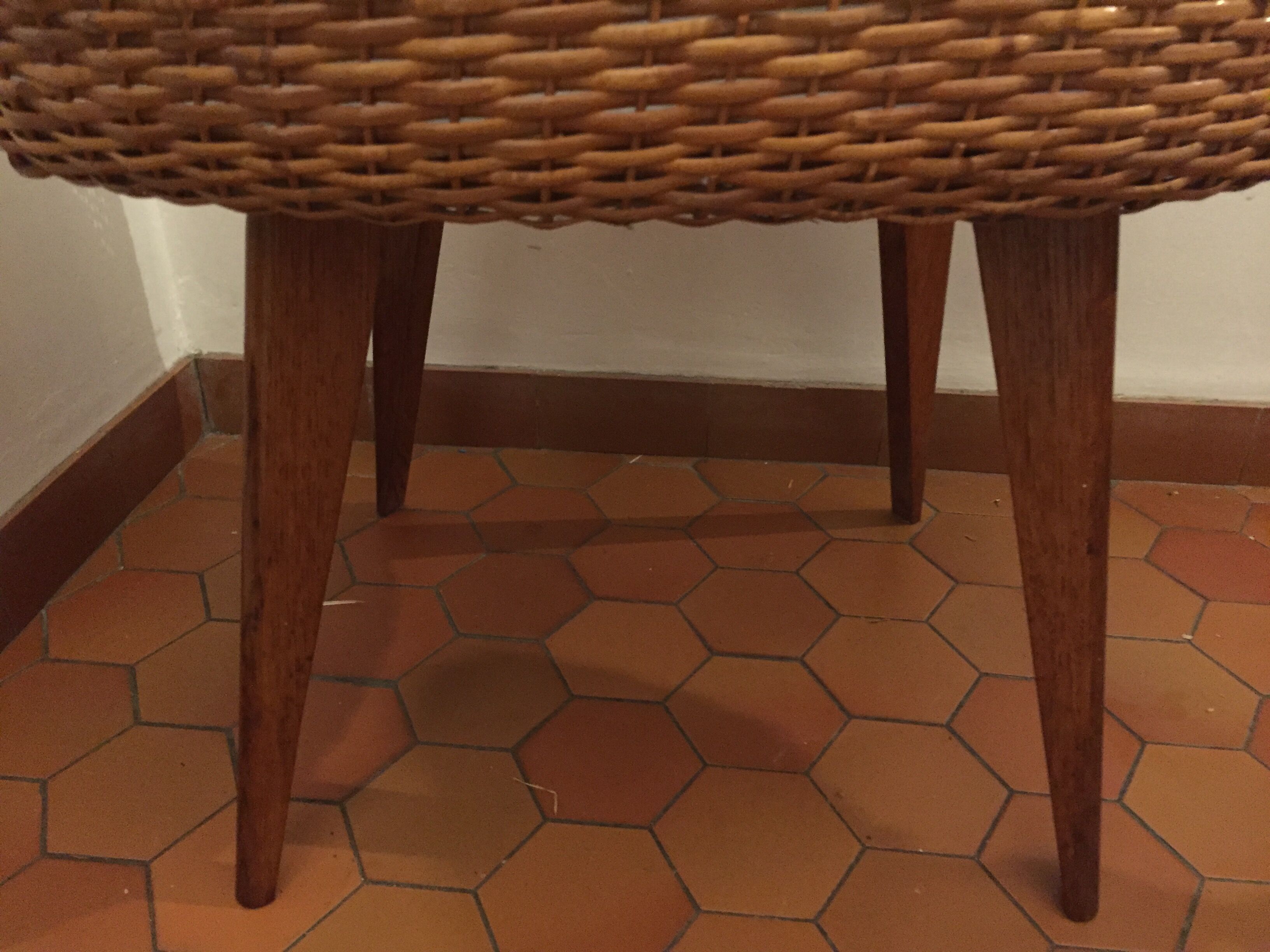 Vintage rattan plant holder