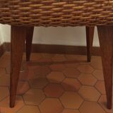 Vintage rattan plant holder