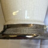 White ceramic lamp cracked effect and silver