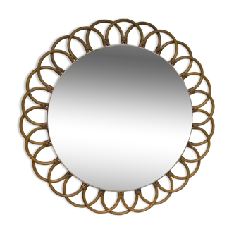 Vintage rattan mirror 68 cm