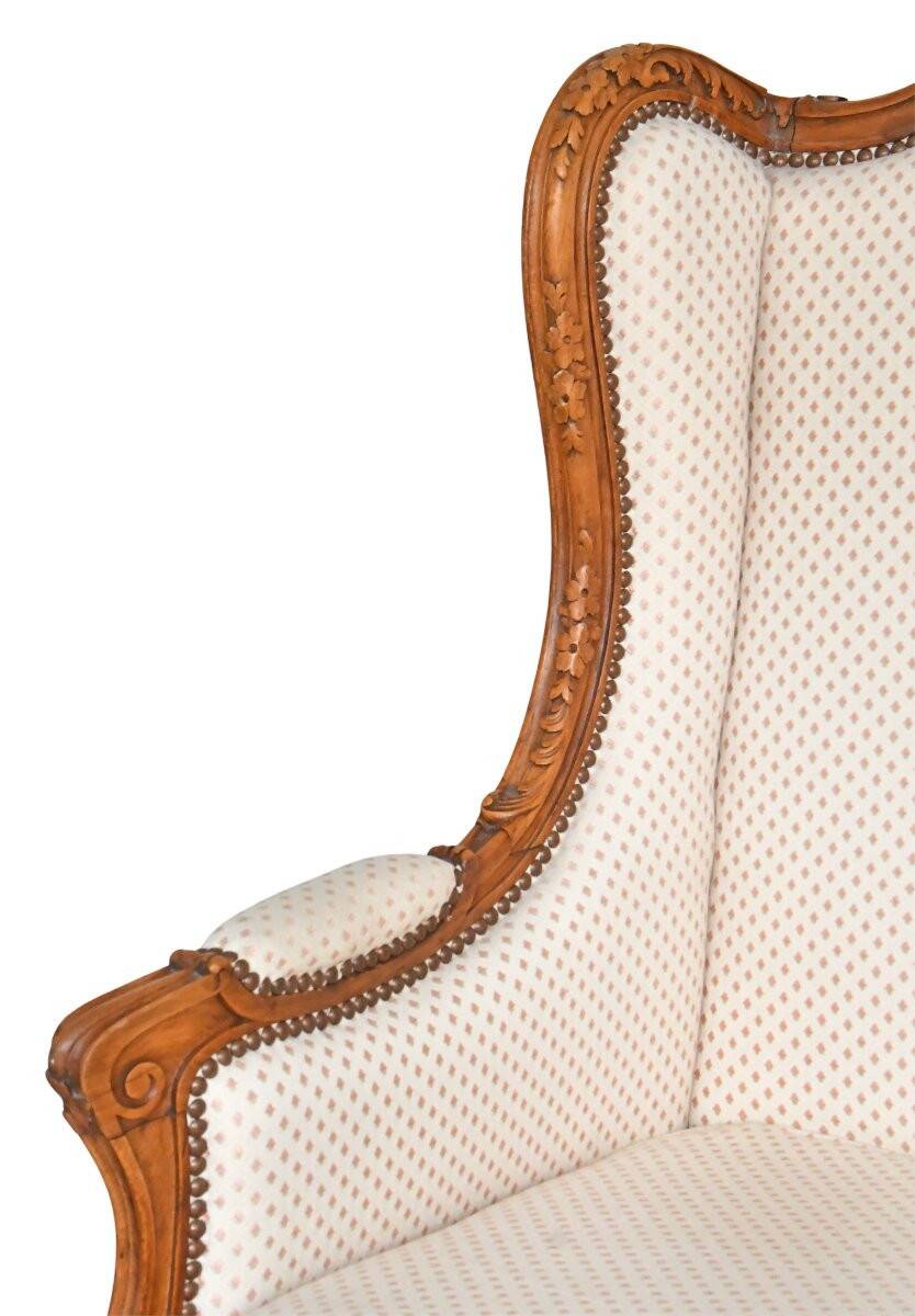 Louis XV style wingback armchair