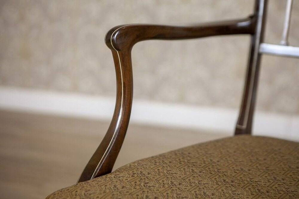 English Sheraton Style Armchairs and Chairs, Late 19th Century, Set of 4