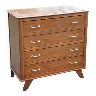 Vintage oak chest of drawers feet compass 4 drawers from the 50s