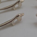 6 silver plated basset knife holders