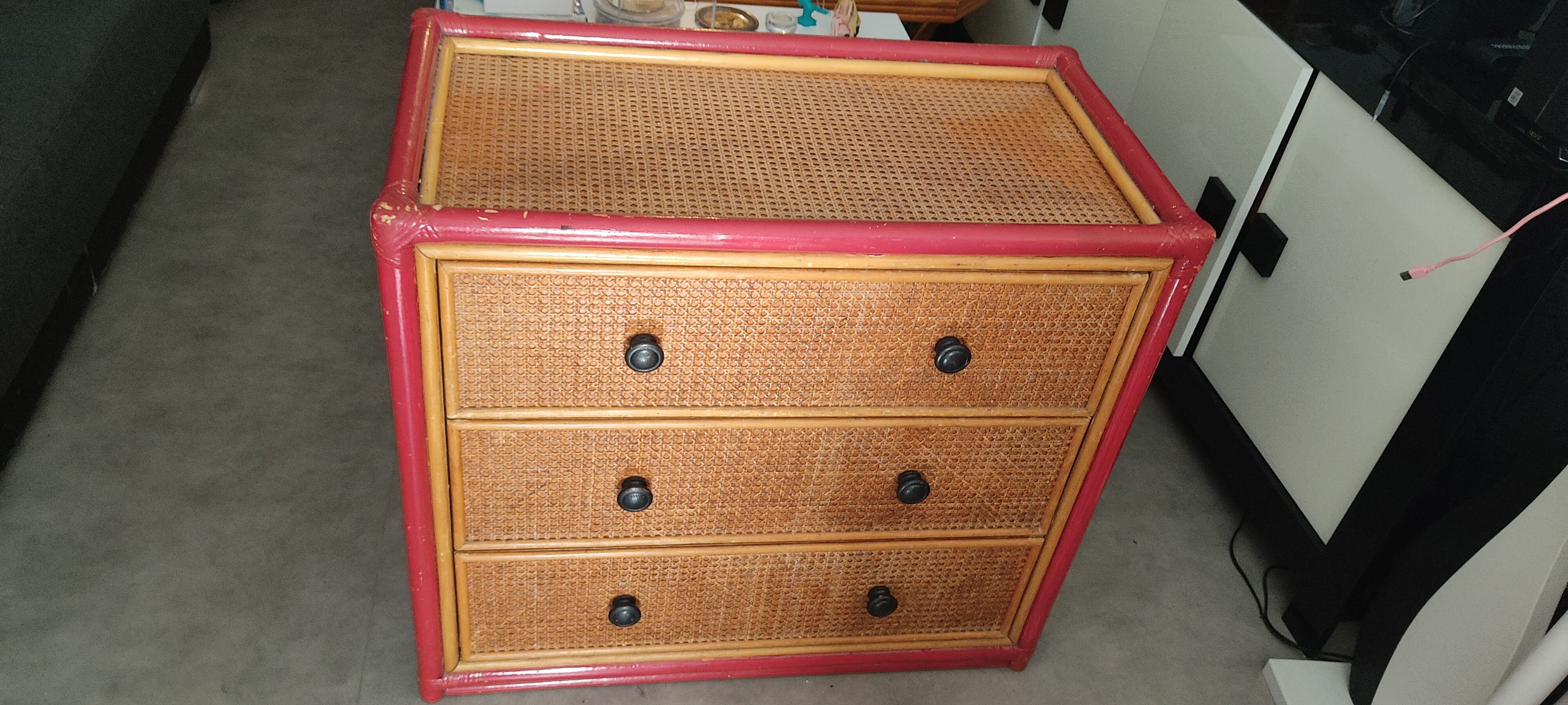 Rattan chest of drawers 3 drawers