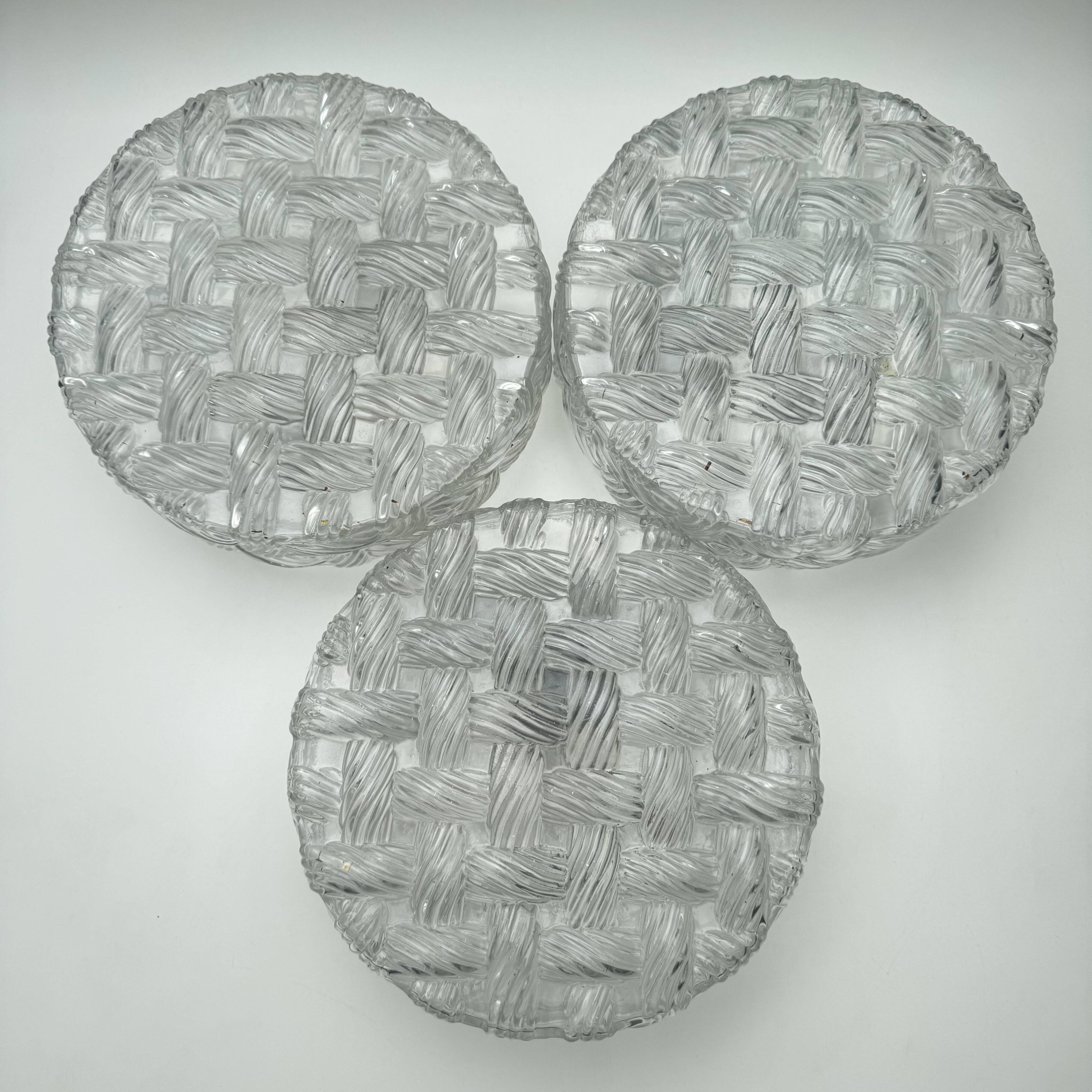 Ceiling Lamp Light Vintage 1970s Basket Weave