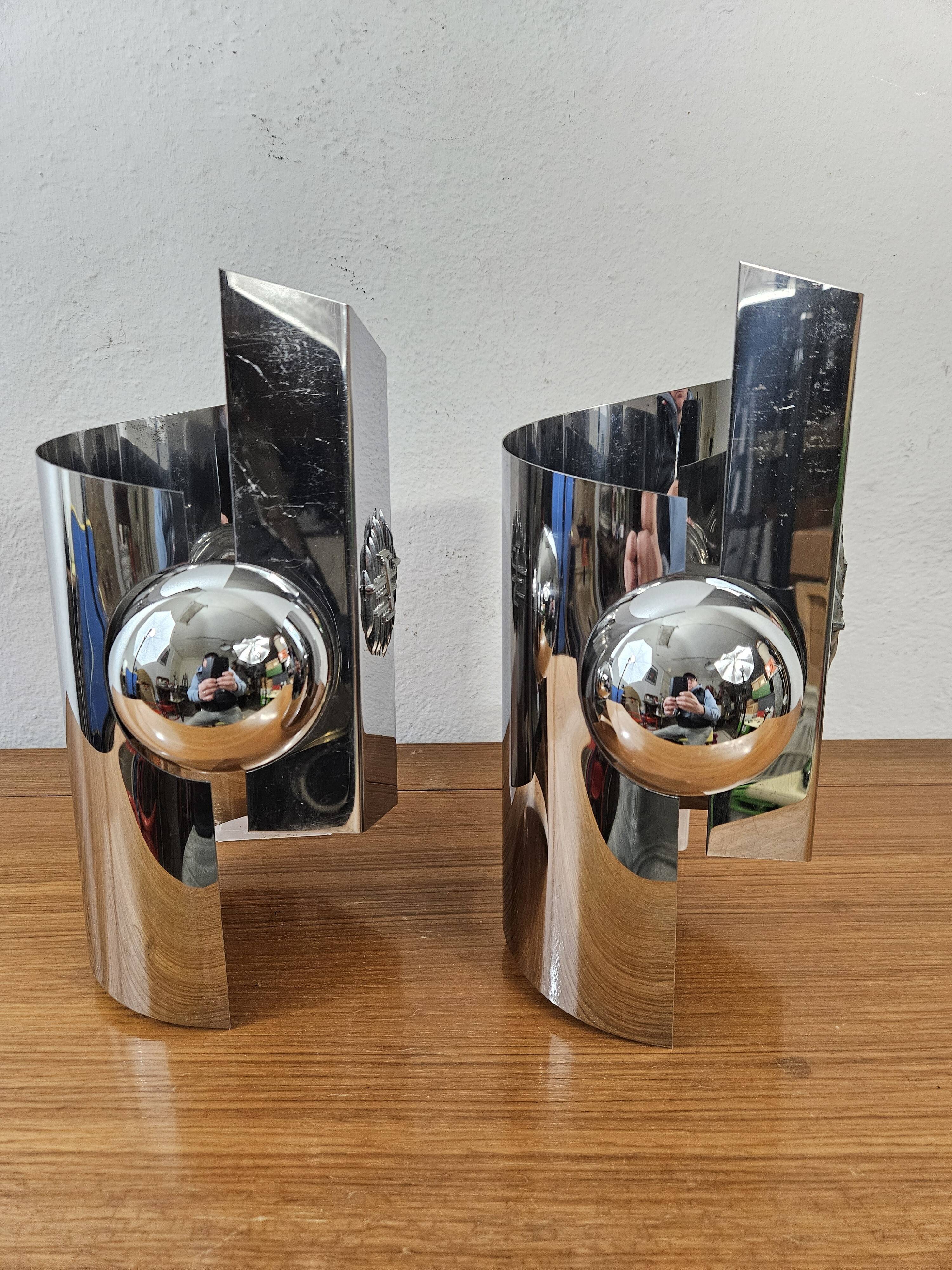 Vintage chrome wall lights - 70'S design