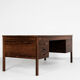 Executive desk in rosewood and leather by Søren Willadsen