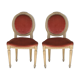 Pair of Louis XVI style cream lacquered chairs around 1900