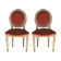 Pair of Louis XVI style cream lacquered chairs around 1900