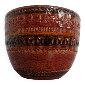 Italian Ceramic Cachepot by Aldo Londi for Bitossi, 1960s
