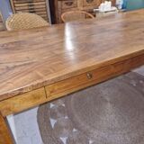Walnut table with two drawers