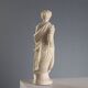 Sculpture of a Roman matron in white marble, Italy, 19th century.