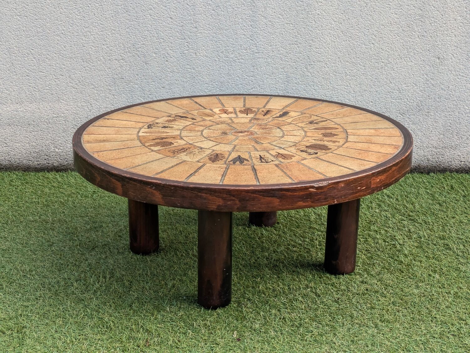 Vintage Herbier coffee table by Roger Capron