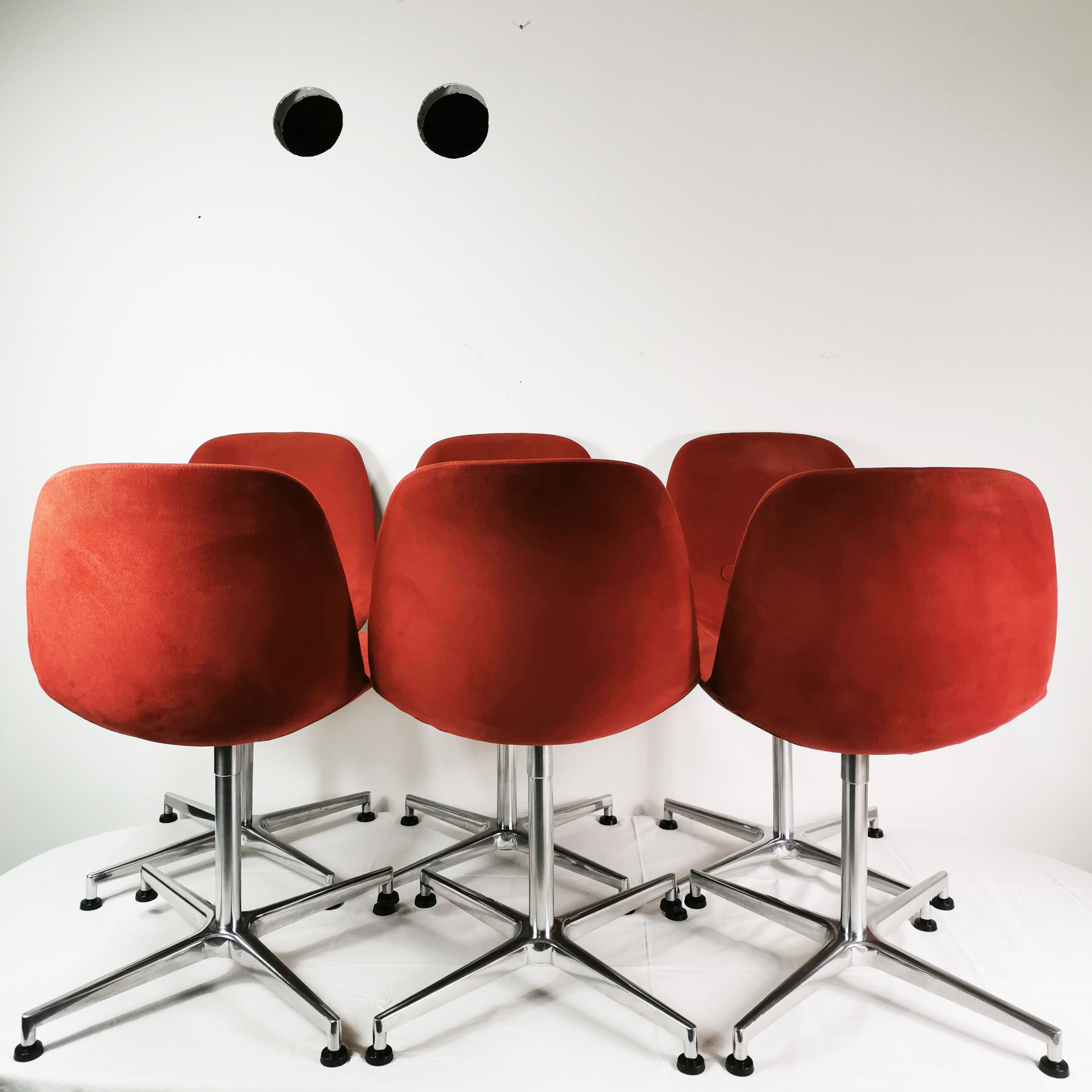 Set of 6 chairs "Eyes", designed by J.Foersom & P.Hiort-Lorenzen, for Erik Jorgensen, Denmark