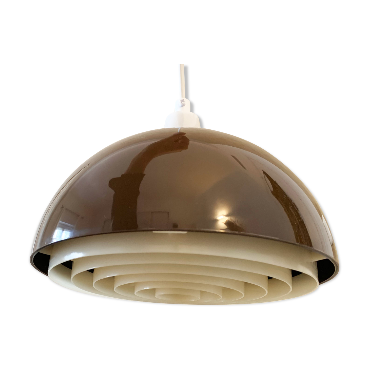 Brown Space Age Ceiling Light by A. Schröder Kemi, Denmark 1970s