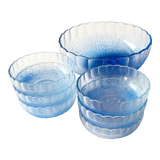 Dessert service in blue Arcopal