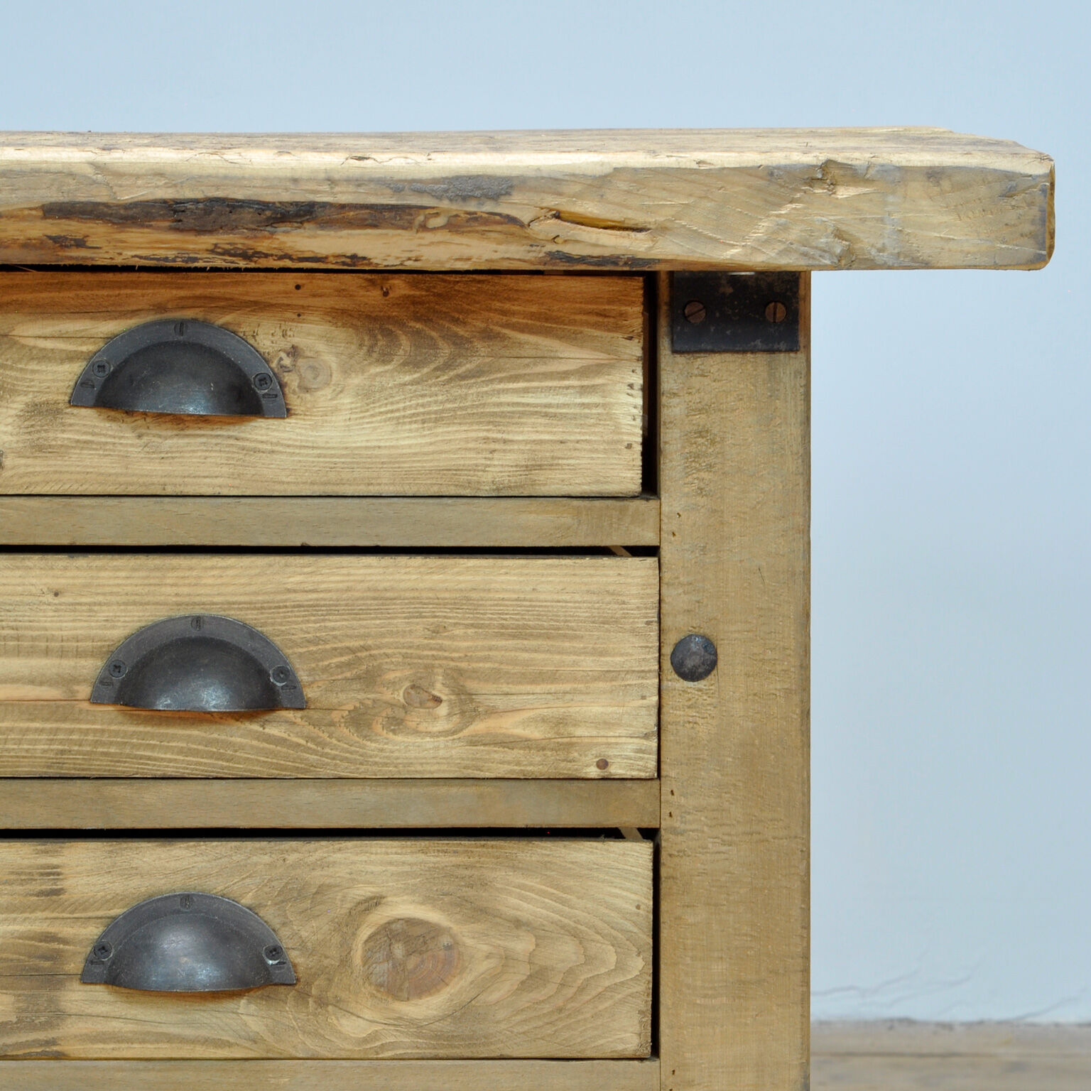 Industrial wooden worktable, 1980's