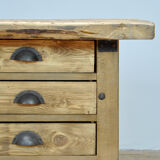 Industrial wooden worktable, 1980's