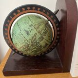 Pair of wooden globe bookends
