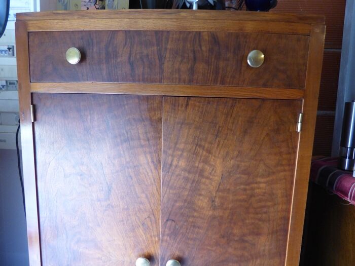 ART DECO sideboard curved walnut veneer around 1930 – Totally restored