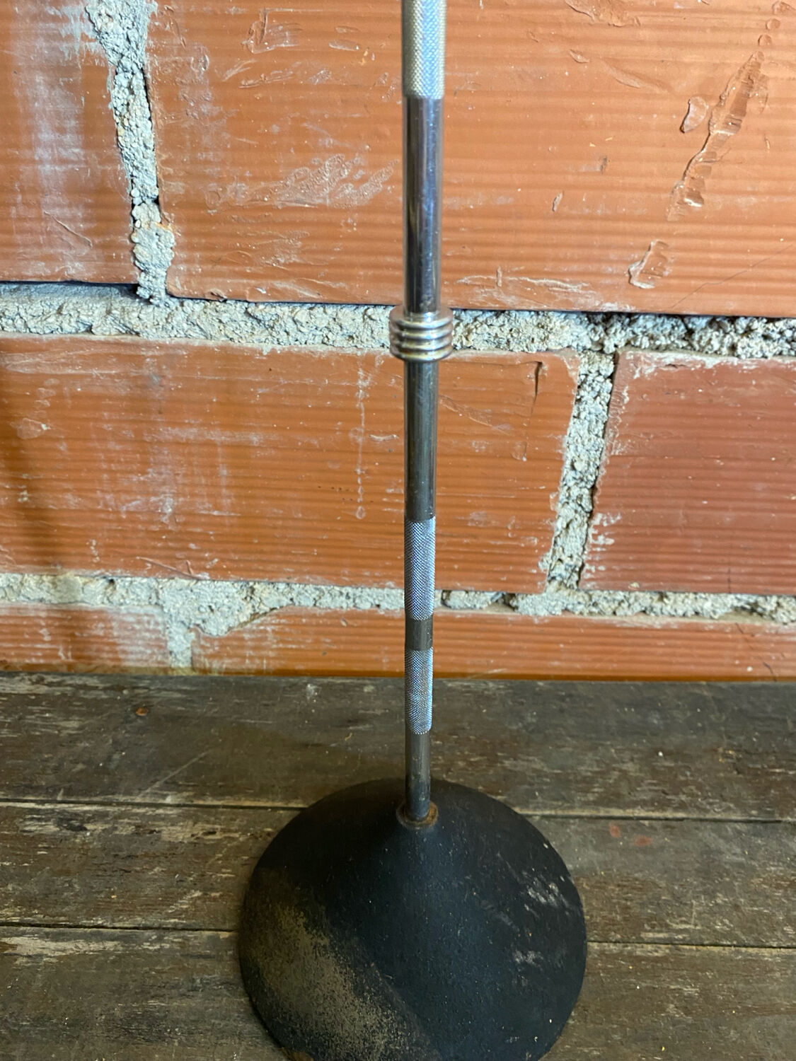 Vintage Cast Iron Stand Ashtray + Chrome Metal Arm