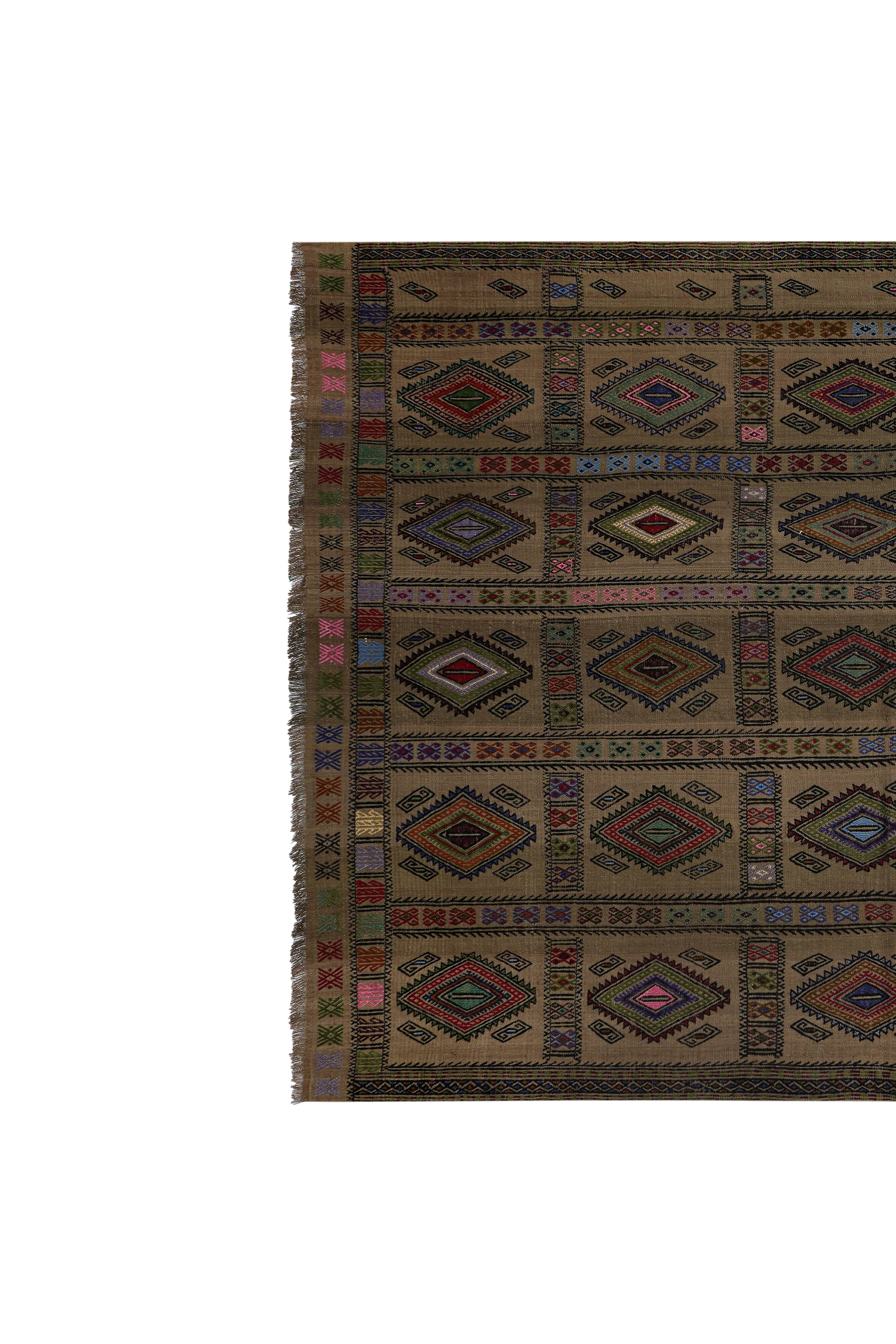 Vintage Turkish Oushak Handwoven Rug 173x236 cm